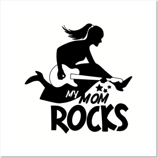 my Mom rock  mothers day quotes design. Mother's Day  banner and giftcard Posters and Art